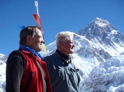 Willie and Kent on the summit of Kala Patthar - the best view of Mount Everest