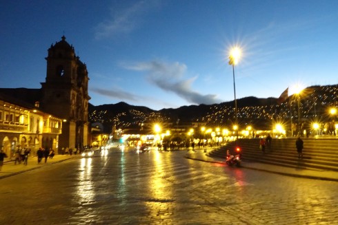 Plaza de Armes at night