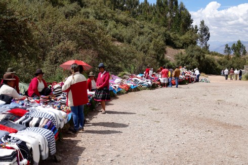 The locals were displaying their many colorful wares for purchase along the path.