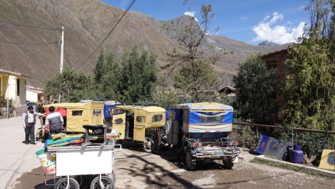 Taxi stand in Ollantaytambo
