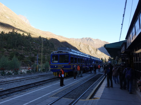 Boarding the train for Kilometer 104, the Inca Trail trailhead 