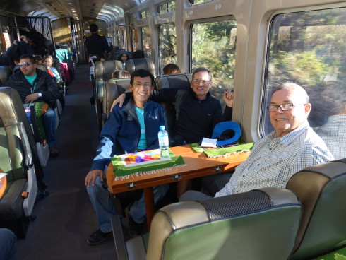 On the train to Machu Picchu