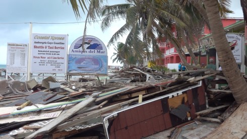 The dock to the left of Amigos Del Mar, our dive shop for the past 15 years, was completely destroyed. That dock contained a building 