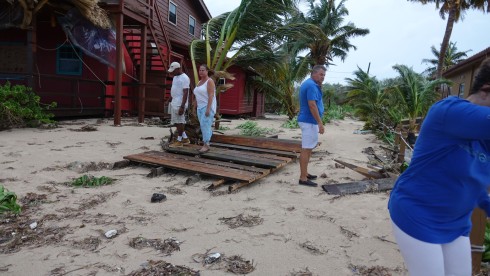 A section of our dock 500 yards up the beach