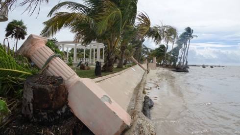 A section of sea wall on the way to Coco Beach